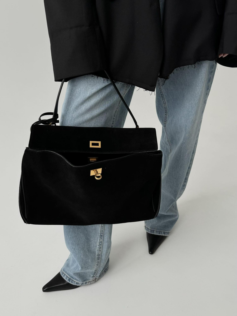 Сумка SANDRA MEDIUM brand salad, цвет: suede black J-704-PHR 6944 купить онлайн