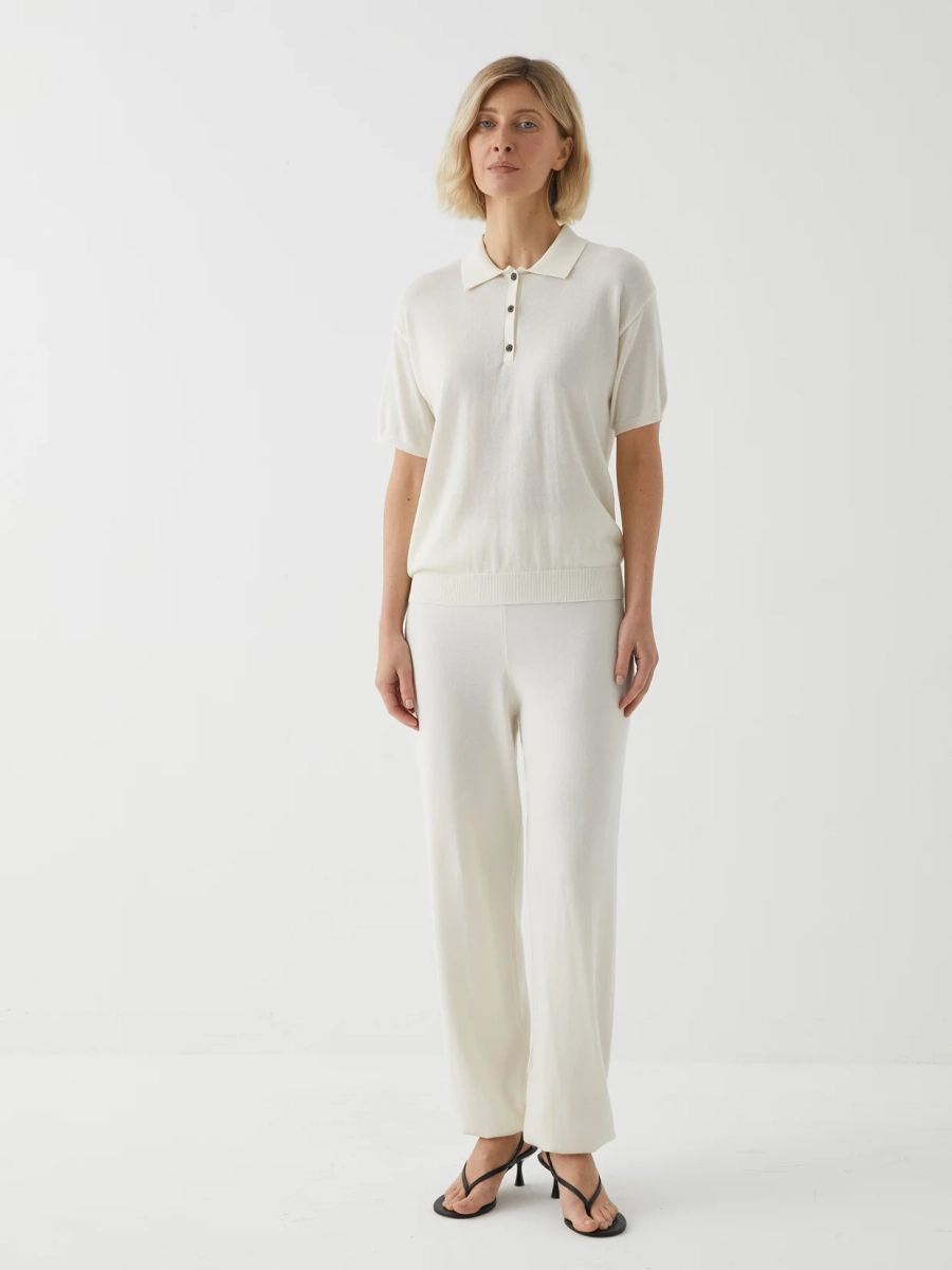 Поло вязаное Marou, цвет: молочный, Mar_26021403 купить онлайн