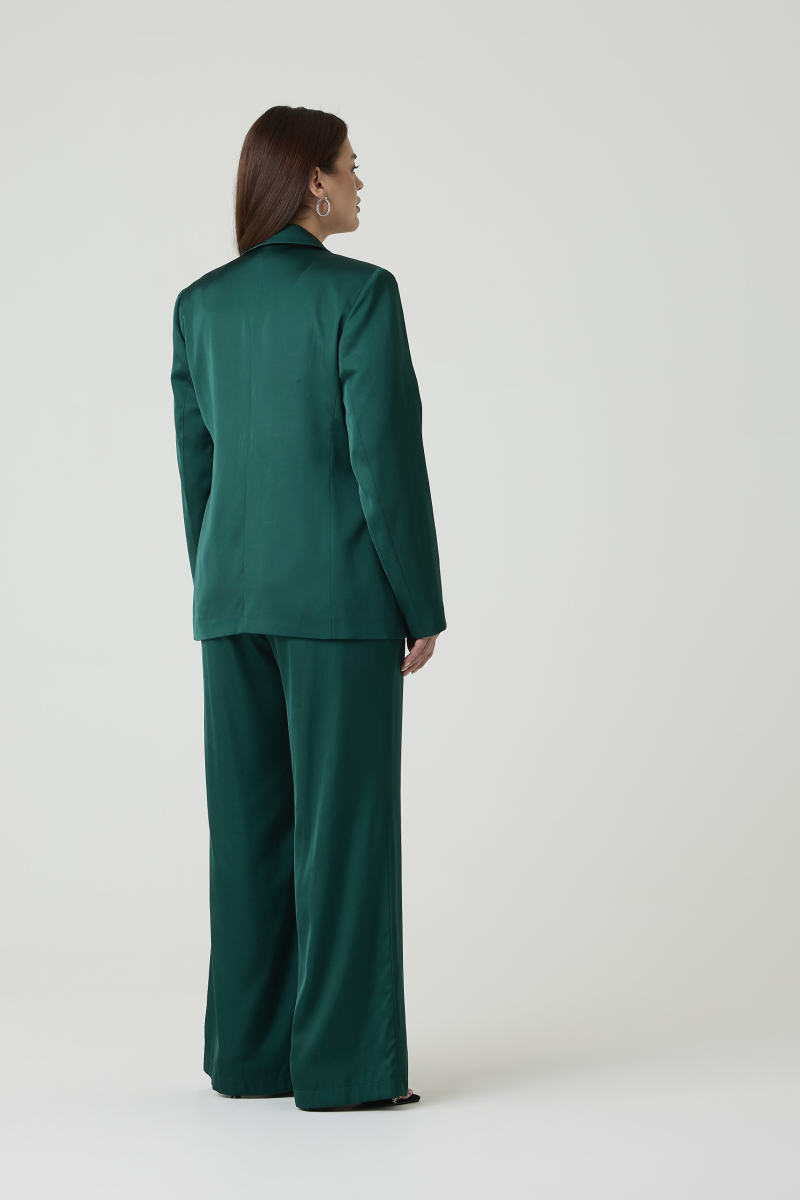 Брюки атласные на резинке 4forms, цвет: изумруд, 00020058 купить онлайн