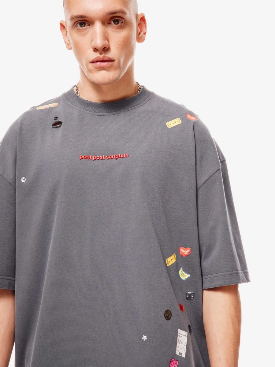 Sticker Pack Футболка Оверсайз p.p.s., цвет: туманный серый, 1039.00.00.GRY1 купить онлайн