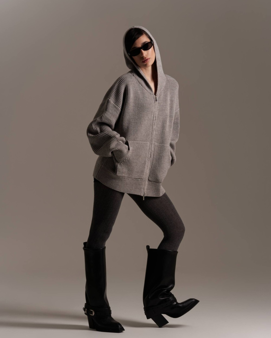 Вязаный худи с капюшоном