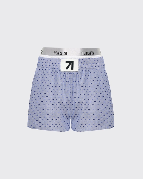 Шорты хлопковые с двойным поясом ASIA ST 71, цвет: синий, Ast71.shorts-2waist-blue купить онлайн