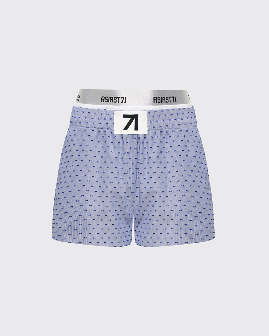 Шорты хлопковые с двойным поясом ASIA ST 71, цвет: синий, Ast71.shorts-2waist-blue купить онлайн