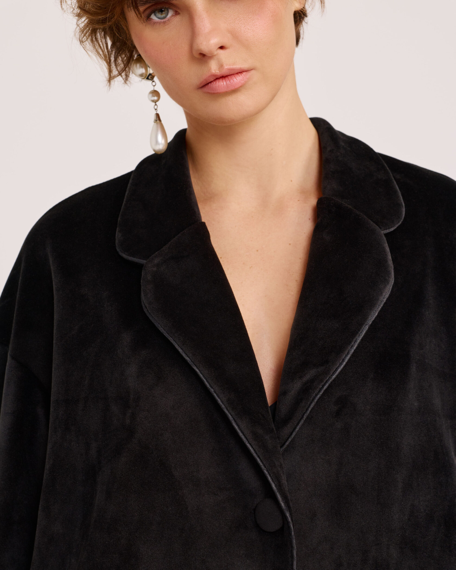 Жакет-бомбер из бархата BLACK Anmuse, цвет: Черный, JCK25W213-BLC купить онлайн