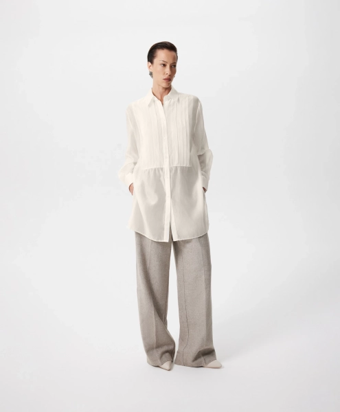 Блузка удлиненная GLVR, цвет: молочный, 225G33GAC2202 купить онлайн