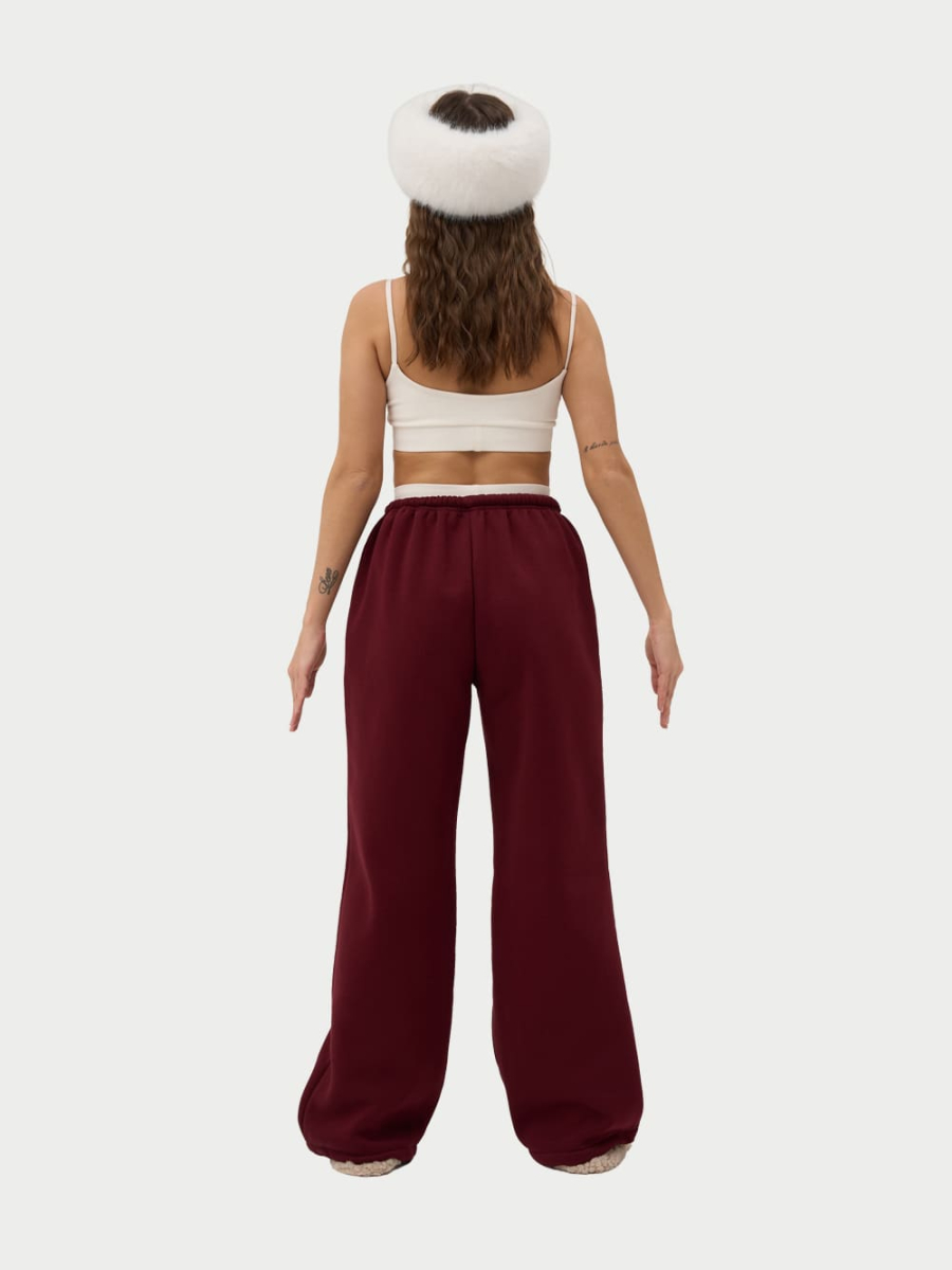 Брюки на завязках с начесом ONSI, цвет: burgundy,  купить онлайн