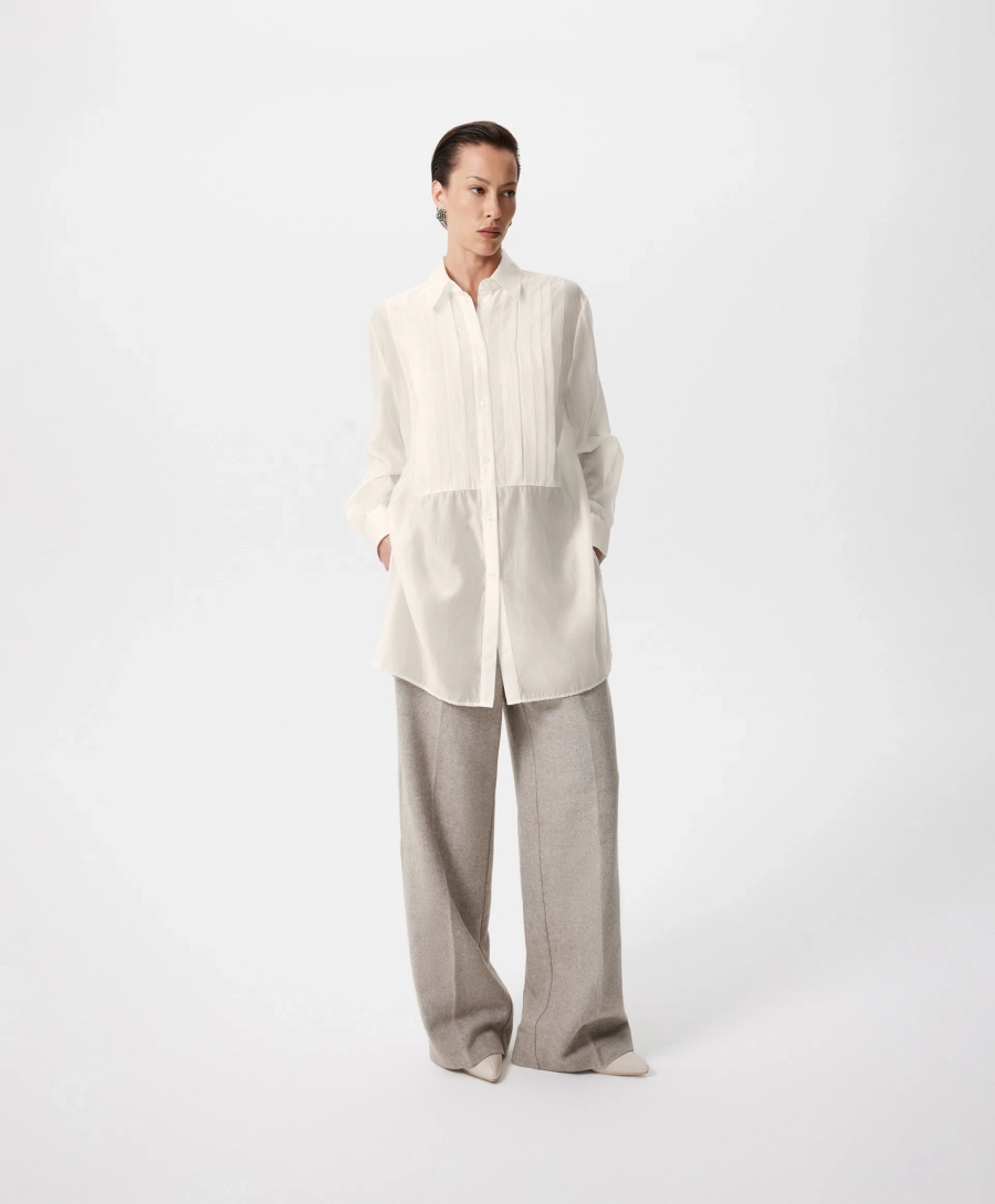 Блузка удлиненная GLVR, цвет: молочный, 225G33GAC2202 купить онлайн