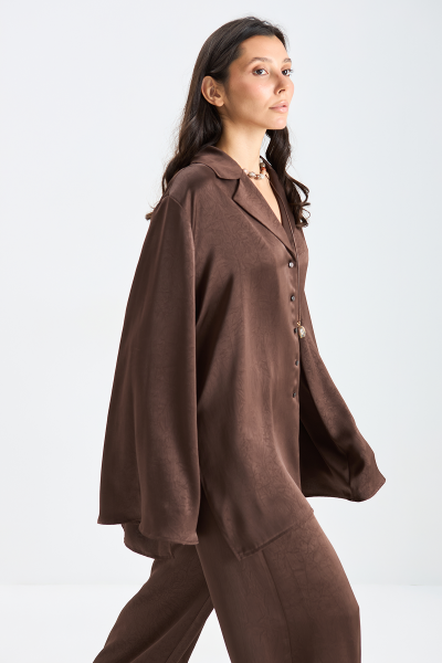 Костюм из атласа (блуза + брюки) MIA AIM, цвет: шоколадный, MIA685/523 купить онлайн