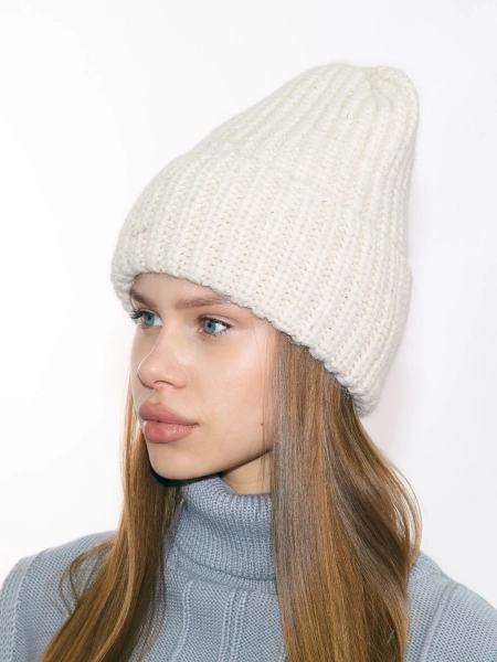 Шапка в пайетку с добавлением ангоры LIBERT'A, цвет: молочный 10009 купить онлайн