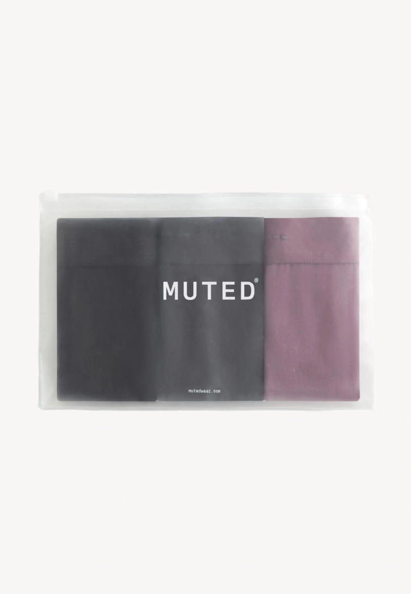 Набор мужских трусов боксеров из хлопка, 3 шт MUTED, цвет: черный/серый/розовый 905423.MBRF0006/Black_Silver | новая мужская коллекция купить онлайн