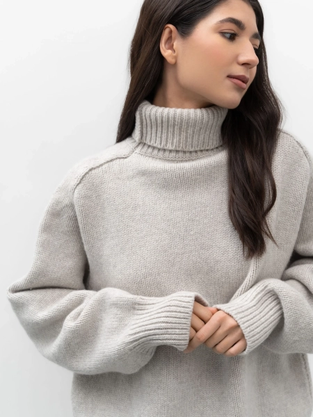 Свитер с горлом TRES, цвет: бежевый, НФ-00002442 купить онлайн