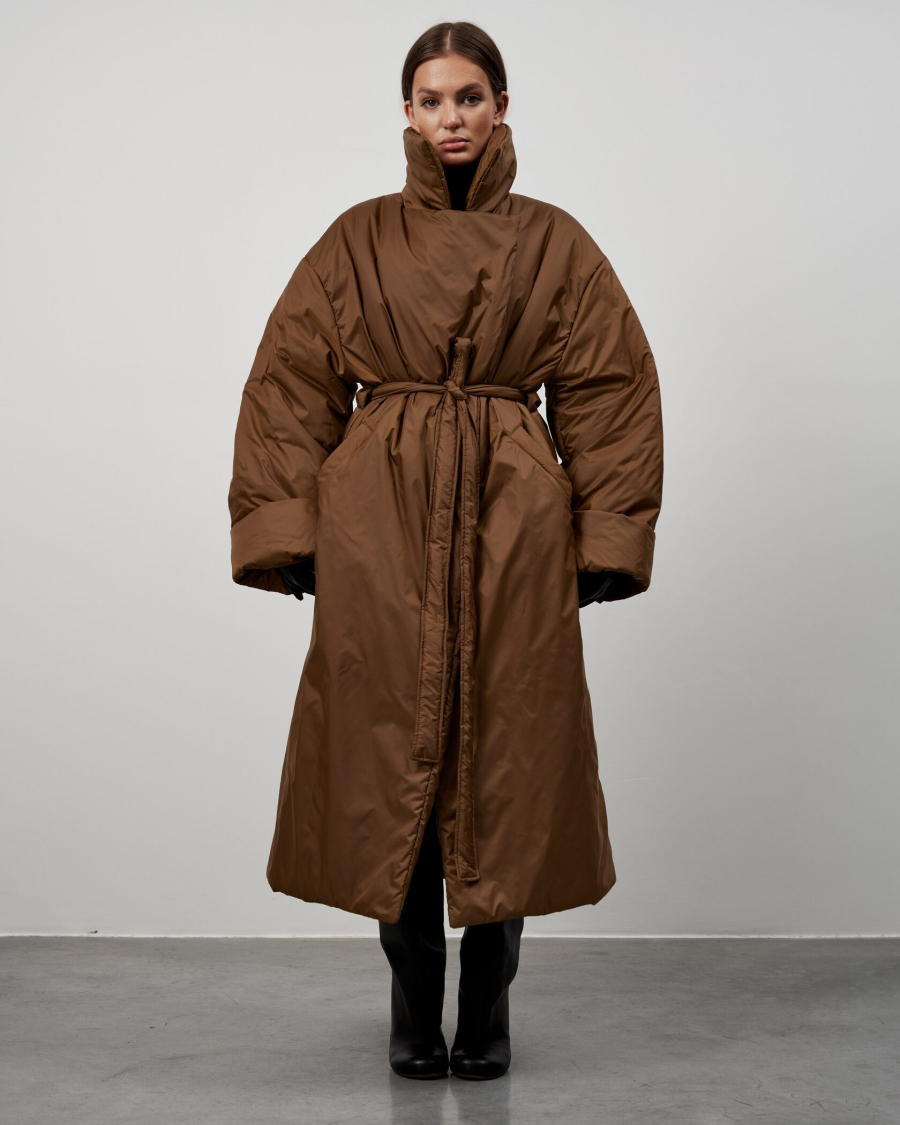 Пуховик PUFFER COAT TOFFEE YONS, цвет: коричневый, YO-703 купить онлайн