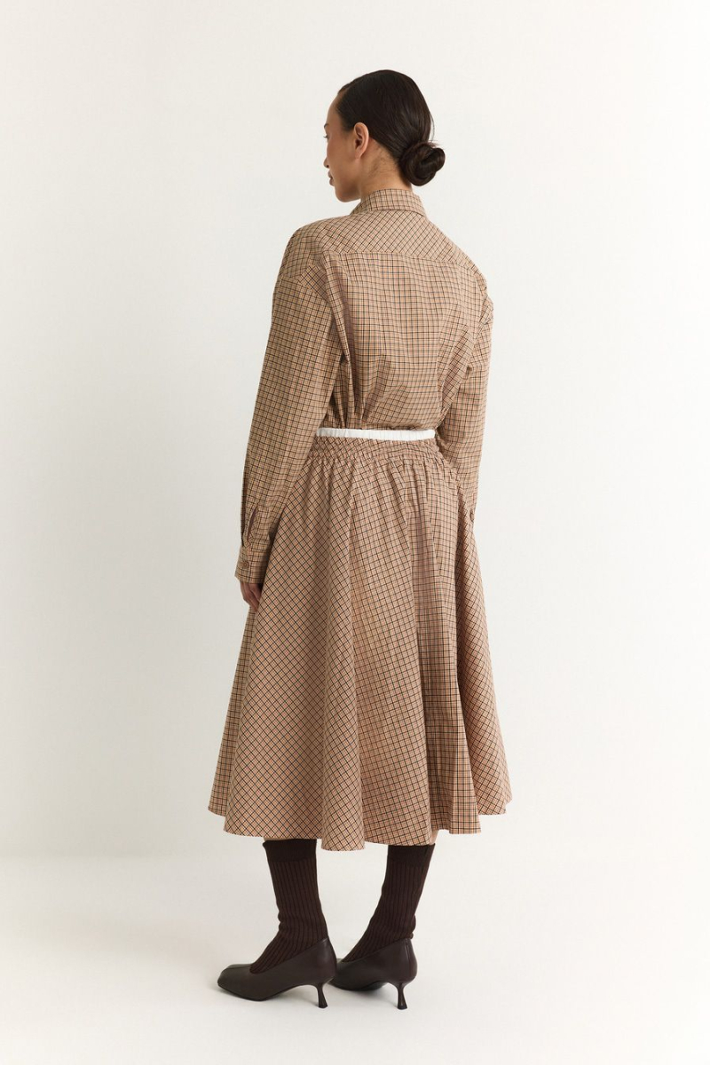 Юбка из 100% хлопка TOPTOP, цвет: коричневый с принтом, TT.071.18818.701 купить онлайн