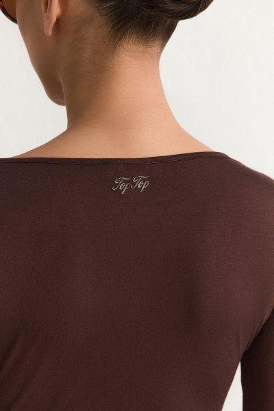 Лонгслив из смесовой вискозы TOPTOP, цвет: коричневый, TT.025.19447.700 купить онлайн
