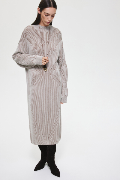 Вязаное платье DREAMS BY ALENA AKHMADULLINA, цвет: бежевый, 225104070304264/119000 купить онлайн