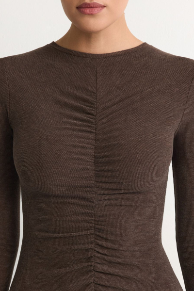 Платье из смесовой вискозы TOPTOP, цвет: коричневый, TT.012.17928.700 купить онлайн