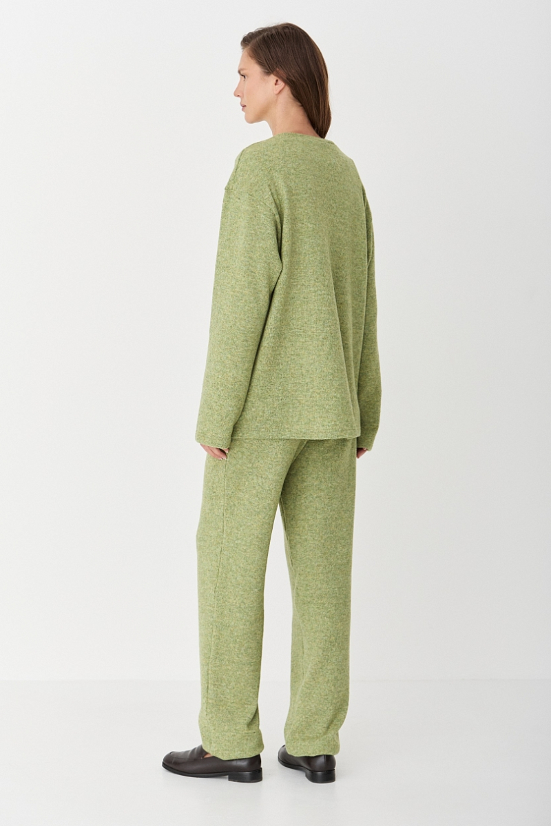 Свитшот из смесовой шерсти CL Ricoco, цвет: оливковый, 7035/1 купить онлайн