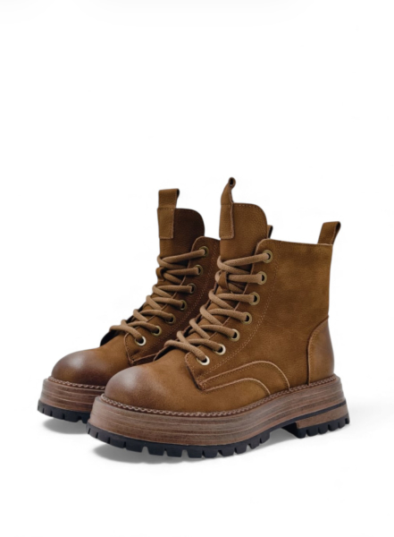 Ботинки зимние из натуральной кожи GRANDERA, цвет: коричневый  купить онлайн