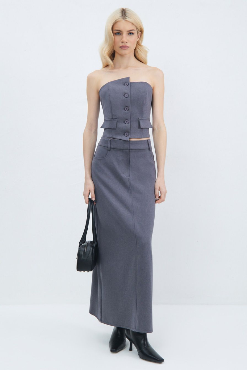 Жилет асимметричный TOPTOP, цвет: серый, TTS.147.16204.800 купить онлайн