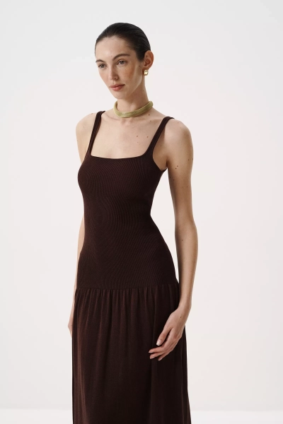 Платье из лиоцелла и шерсти Charmstore, цвет: шоколадный, 306-589119-551 купить онлайн