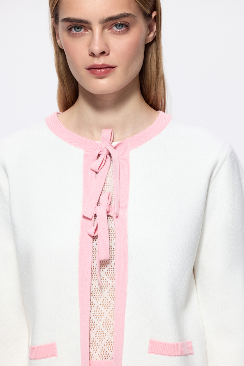 Кардиган с завязками-бантами DREAMS BY ALENA AKHMADULLINA, цвет: белый, 126104040304455/102000 купить онлайн