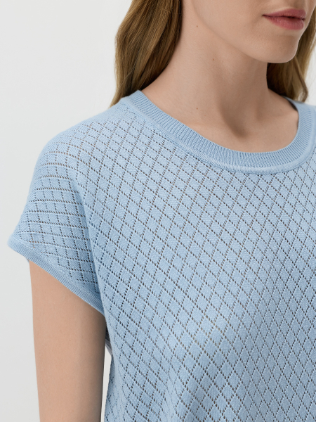 Ажурный джемпер Conso, цвет: голубой, KJS 260739 - голубой купить онлайн