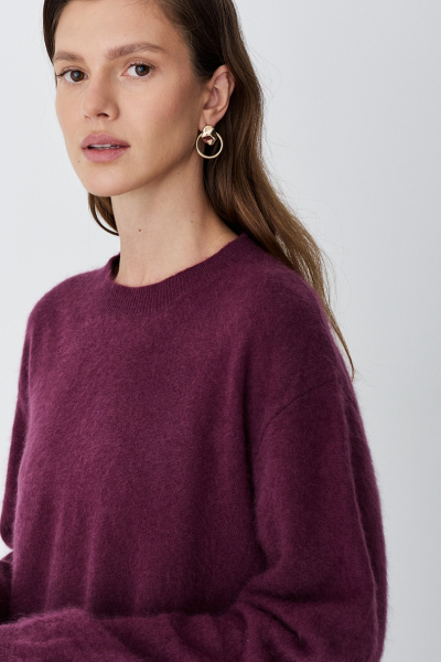 Свитер пушистый из 100% шерсти Ricoco, цвет: сливовый, 6099/1 купить онлайн