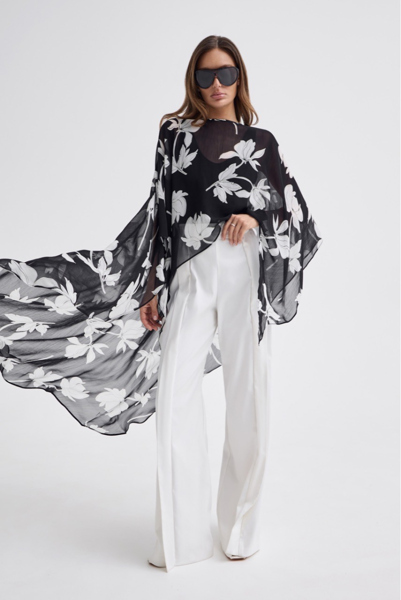 Кейп из итальянской вискозы Shtripling, цвет: Черный, SHDRS015BLK купить онлайн