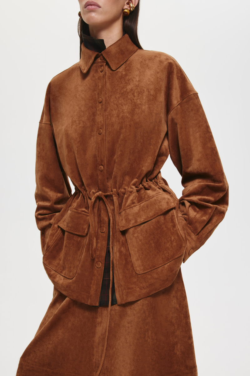 Рубашка из экозамши DREAMS BY ALENA AKHMADULLINA, цвет: оранжевый,  купить онлайн