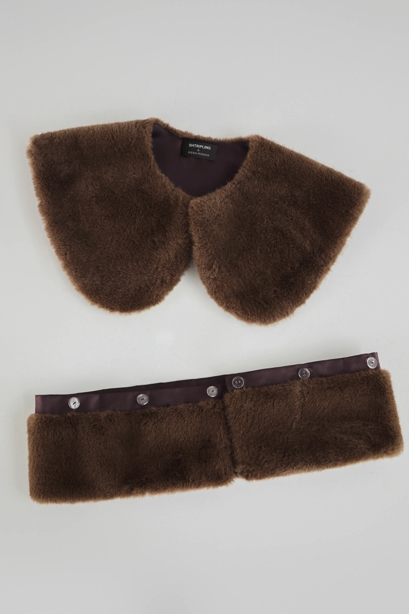 Жакет со съемным воротником Shtripling, цвет: шоколадный, SHJKT007CHK купить онлайн