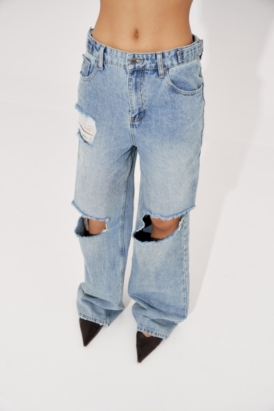 Джинсы MAMA NE POYMET CUTS BLUE YONS, цвет: голубой, YO-402 купить онлайн