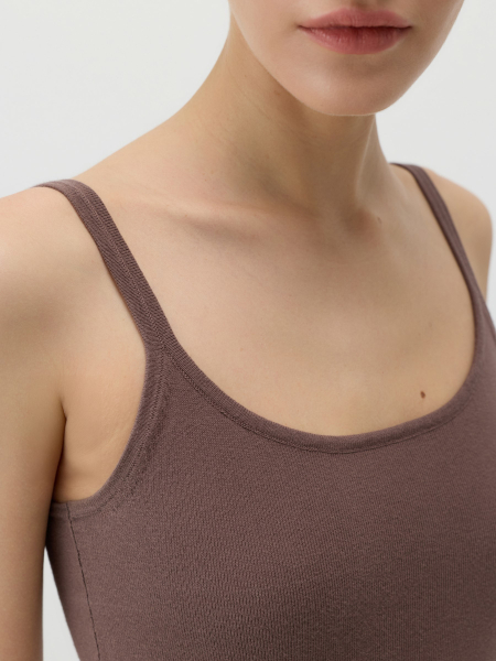 Трикотажный топ Conso, цвет: коричневый, KM 260710 - кофейный купить онлайн