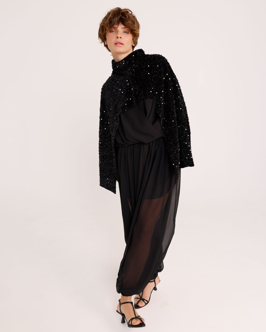 Брюки-шаровары из шифона BLACK Anmuse, цвет: Черный, TR25W218-BLC купить онлайн