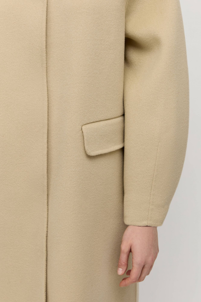 Пальто из шерсти мериноса AROUND, цвет: бежевый, 210_72M12 купить онлайн