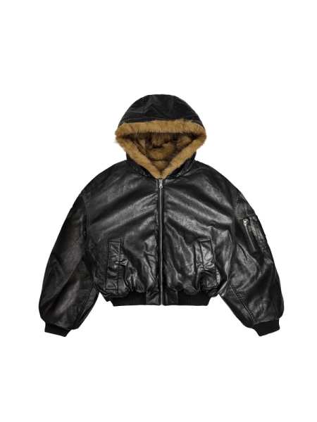 Бомбер кожаный «Пушистый»
