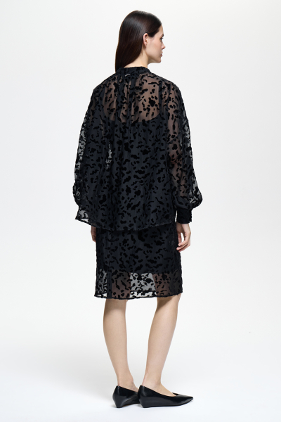 Блузка из деворе DREAMS BY ALENA AKHMADULLINA, цвет: Черный,  купить онлайн