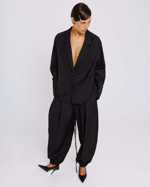 Блуза-жакет из костюмной ткани Anmuse, цвет: Черный, BL26SP311-BLC купить онлайн