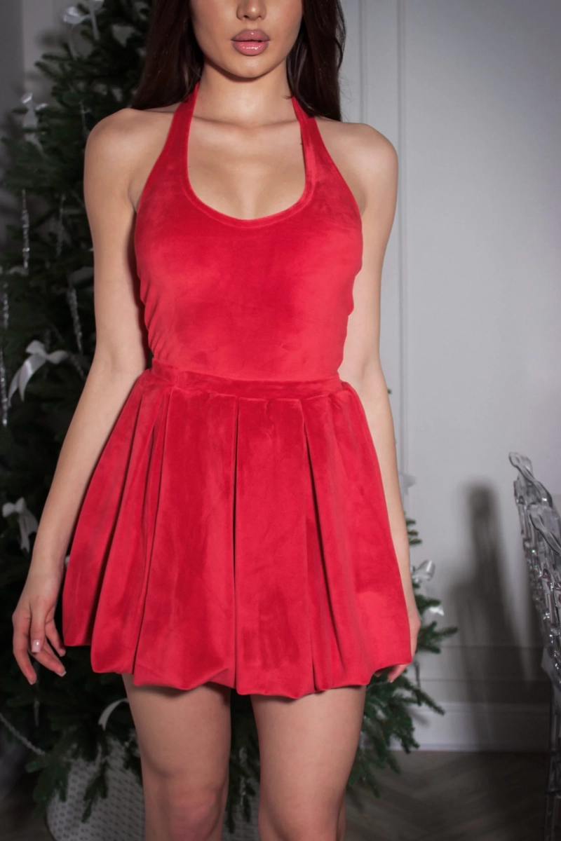 Топ велюр открытая спинка GARCHIT, цвет: красный,  купить онлайн