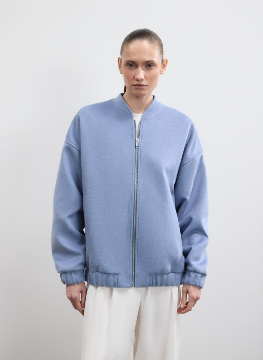 Бомбер из пальтовой ткани