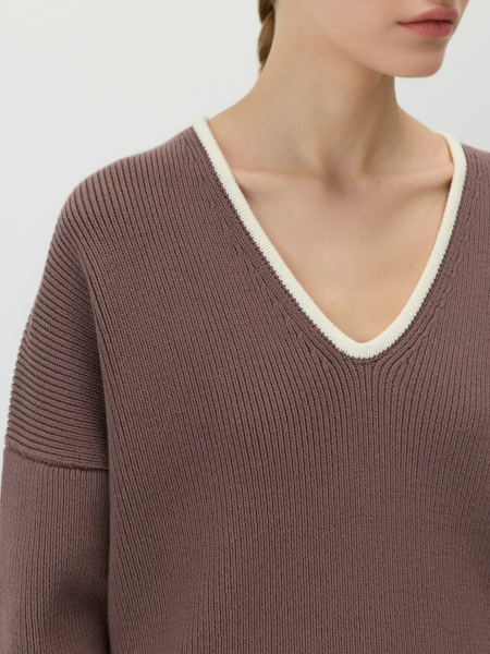 Удлиненный пуловер Conso, цвет: коричневый, KPL 260703 - кофейный купить онлайн