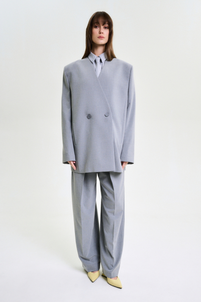 Пиджак без лацканов GREY