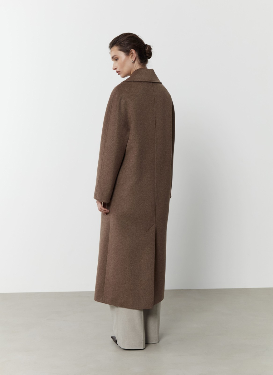 Двубортное пальто из шерсти ALL WE NEED, цвет: коричневый, 2608W5107-19 купить онлайн