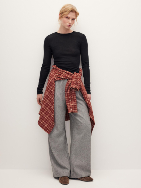 Лонгслив из шерсти мериноса Chaika, цвет: Черный, AW25LS04-09 купить онлайн