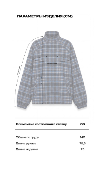 Олимпийка костюмная в клетку Label .B, цвет: синий, Jc.01.4.0126/2BL купить онлайн