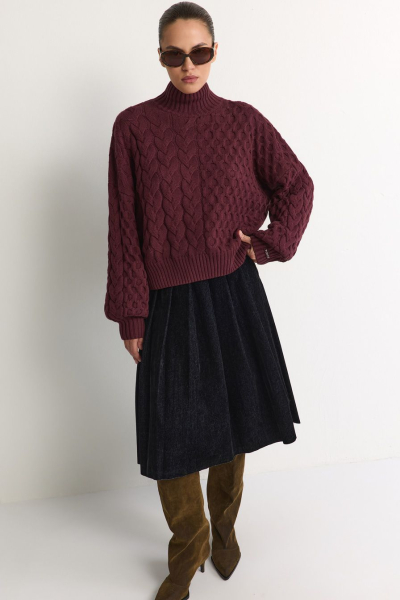 Свитер из смесового хлопка TOPTOP, цвет: Бордовый, TT.050.18252.330 купить онлайн