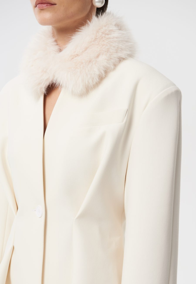 Жакет с мехом "Secret" CHUBA, цвет: молочный,  купить онлайн