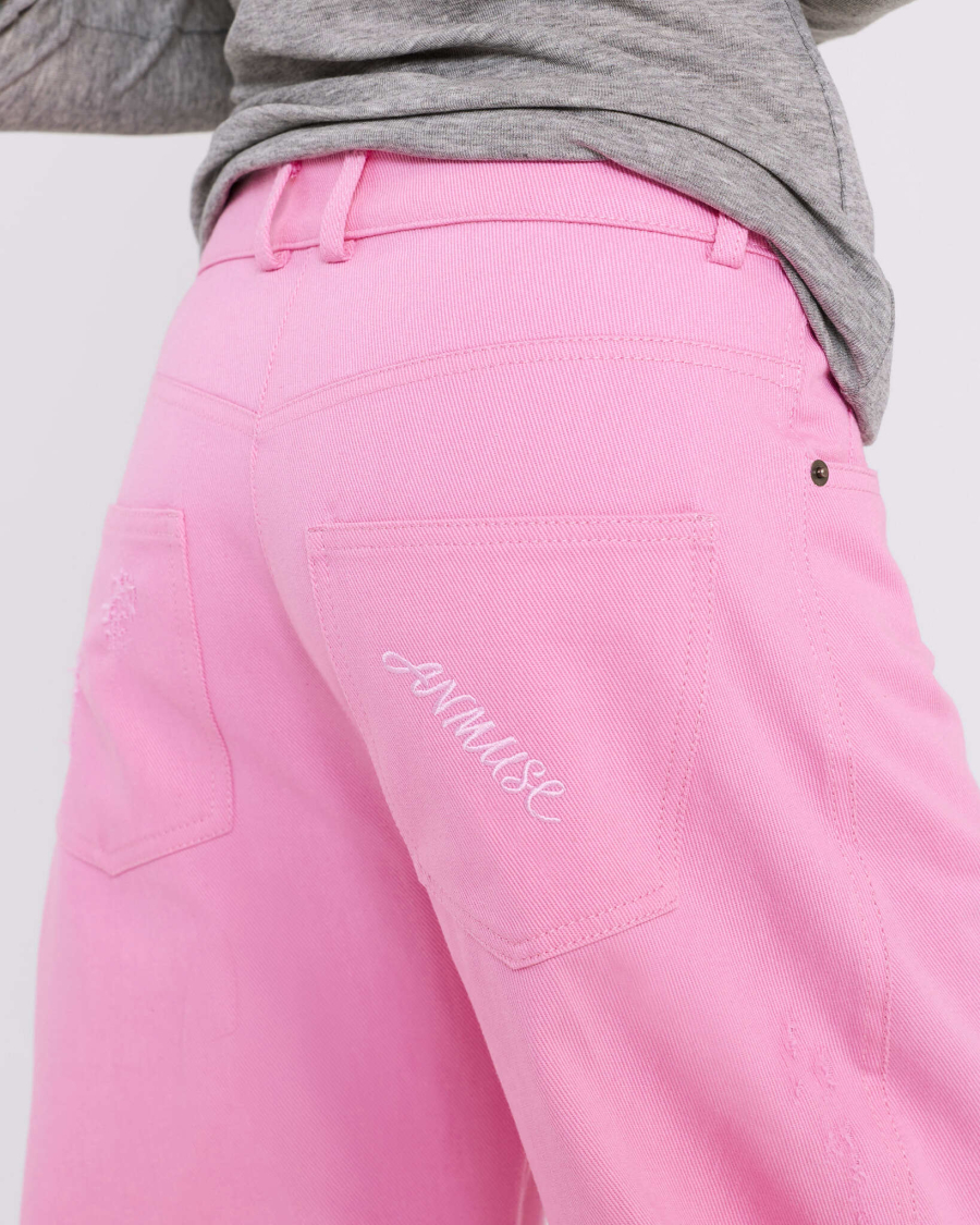 Джинсы О-силуэта Anmuse, цвет: розовый, TR26SP310-LRS купить онлайн
