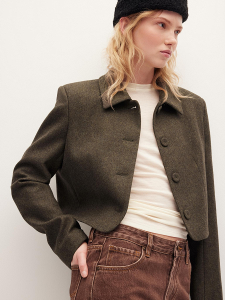 Жакет укороченный Chaika, цвет: хаки, AW25BZ05-81 купить онлайн