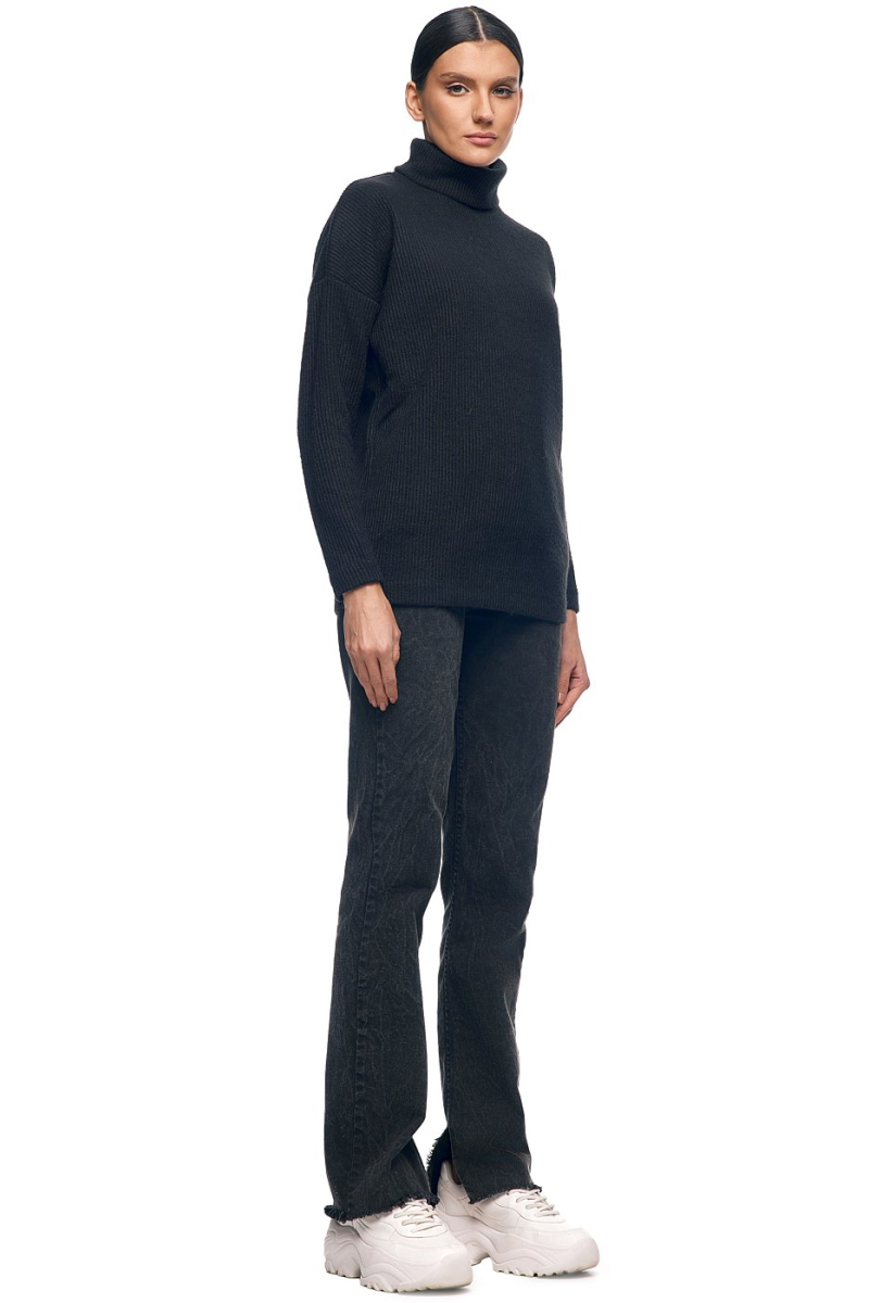 Свитшот удлиненный спущенный рукав SODAMODA, цвет: Черный, 10980 купить онлайн