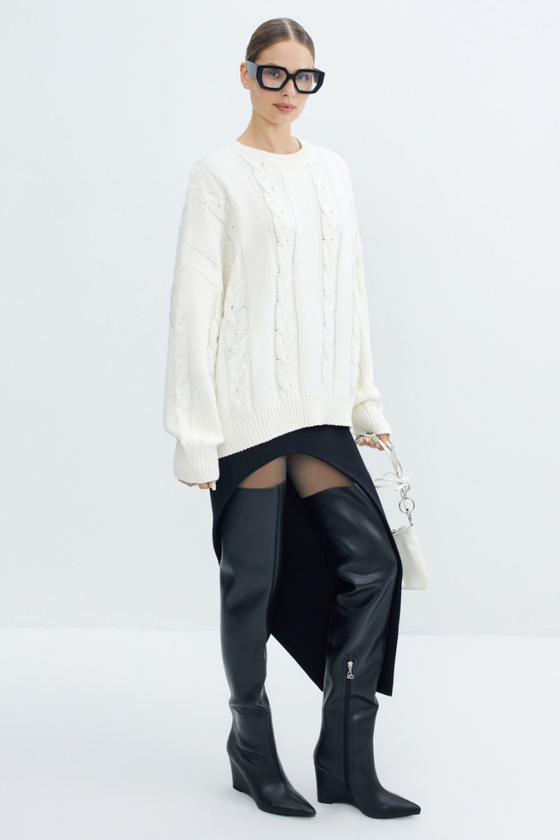 Джемпер из смесового хлопка TOPTOP, цвет: молочный, TT.050.15659.120 купить онлайн